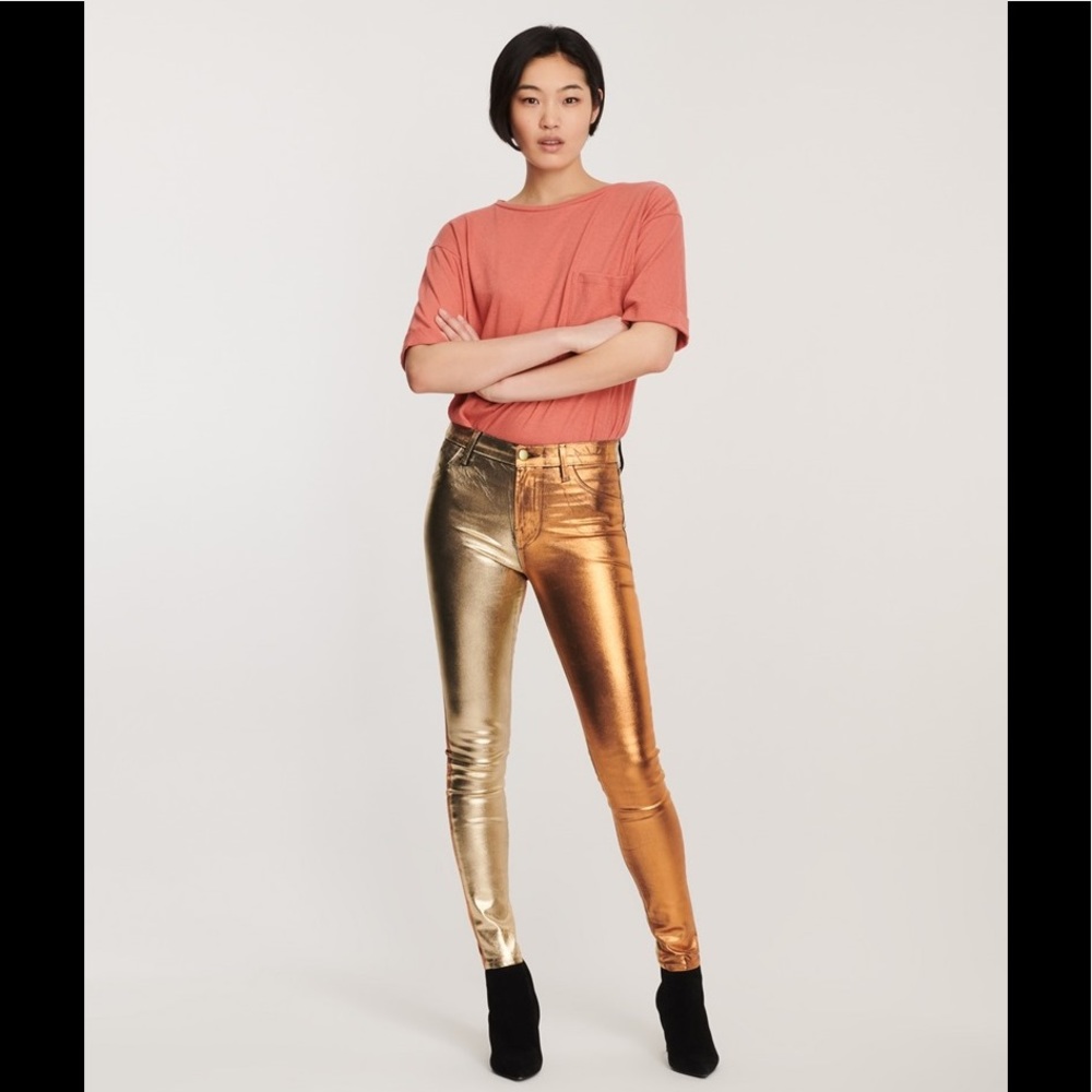 J Brand | High Shine Gold Bronze Multi Foil Jeans